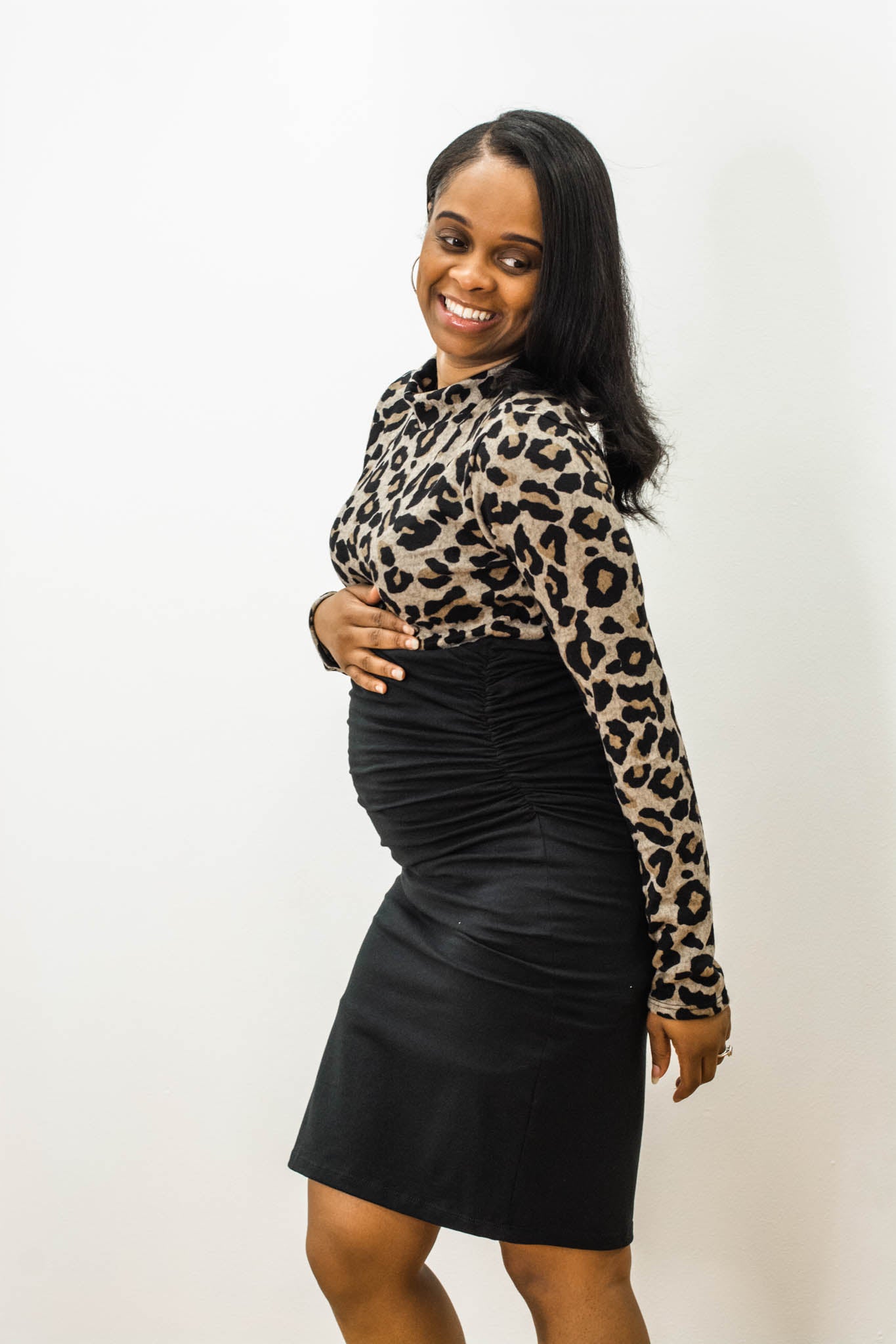 Printed maternity pencil skirt best sale