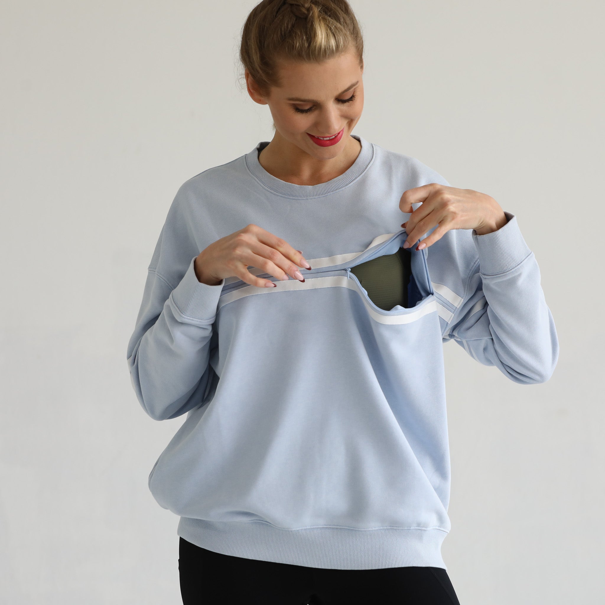 Celine Slouchy Nursing Pullover | Morning Haze